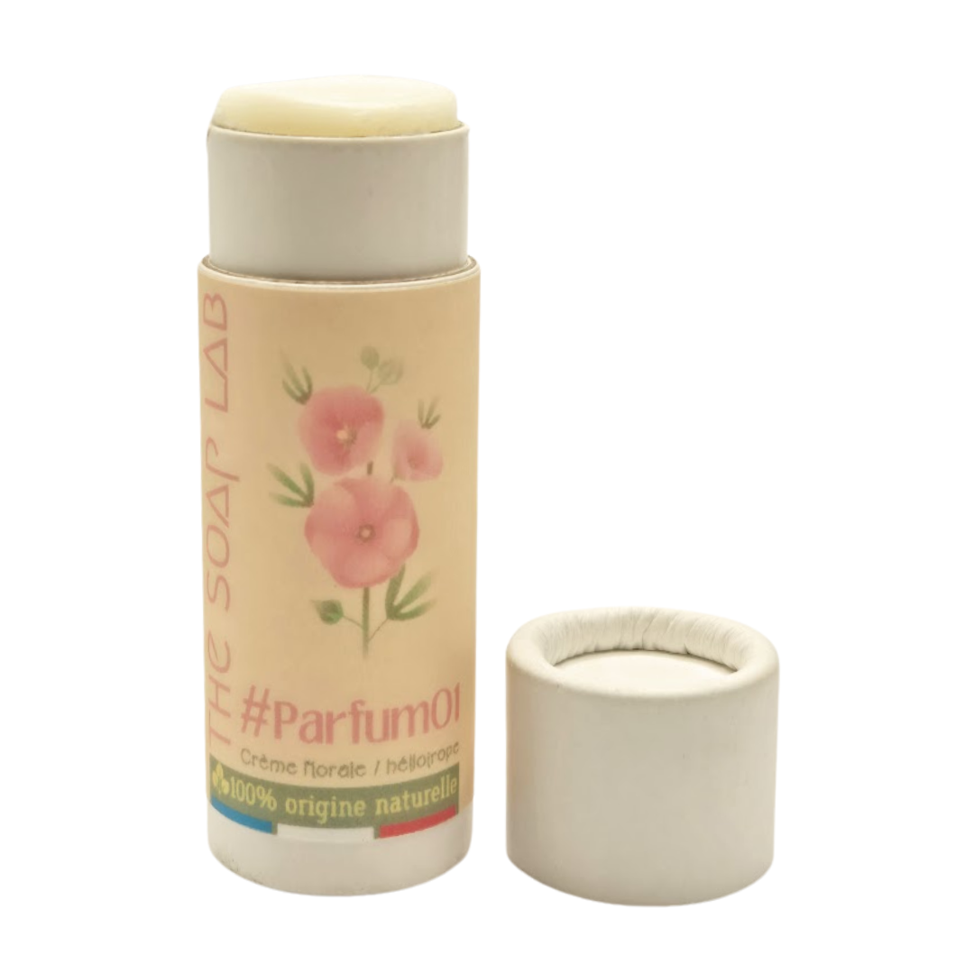parfum en stick pour Femme senteur crème florale / héliotrope , 100% naturel