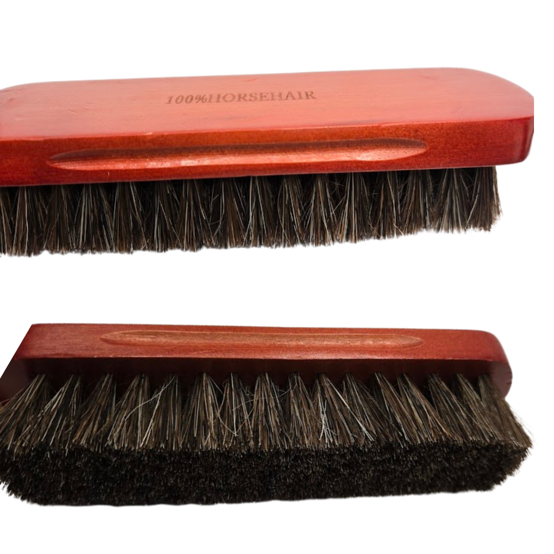 Brosse entretien chaussures rectangulaire en crin de cheval