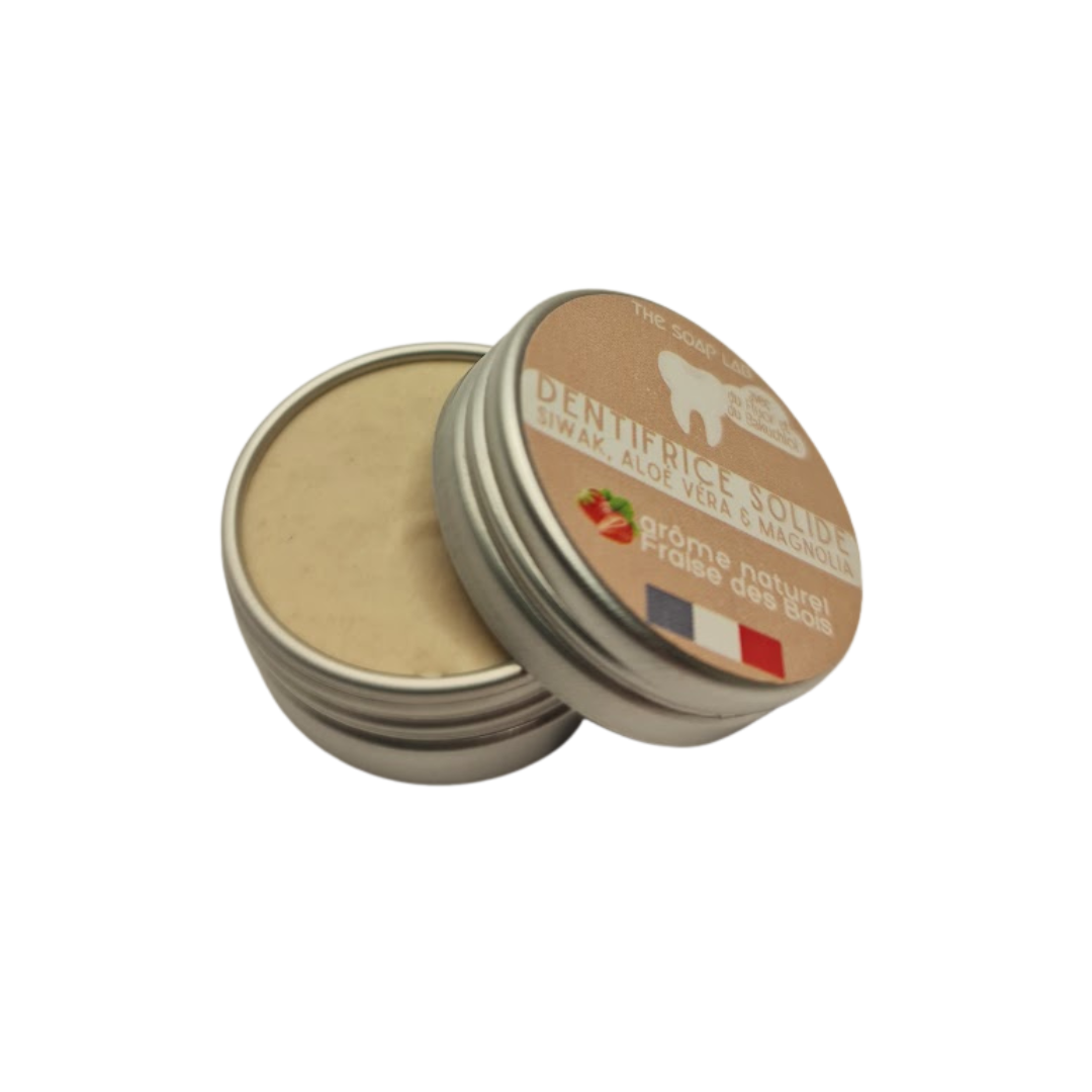 Dentifrice solide Siwak, Magnolia & Aloé Véra / Arôme naturel Menthe ou Fraise