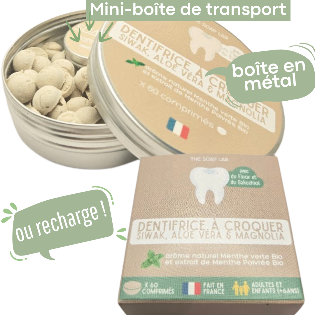 dentifrice à croquer au siwak et fluor / arôme naturel menthe verte Bio