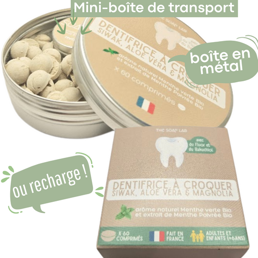 dentifrice à croquer au siwak et fluor / arôme naturel menthe verte Bio