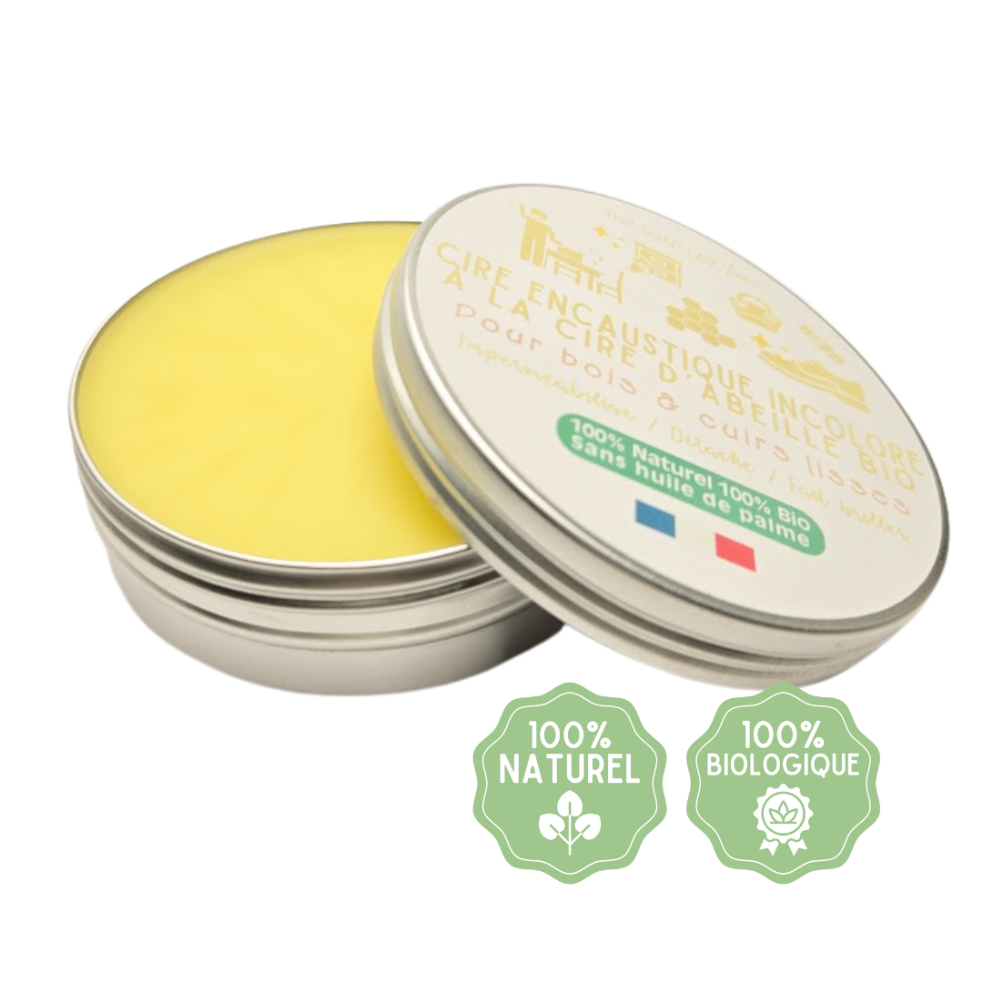 Cire encaustique à la cire d'abeille Bio / Bois et Cuirs